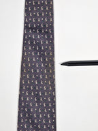 605722 Hermès tie grey whimsical fotball rabbits 605722 PA