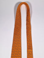 Hermès silk tie orange rabbit playing football 605722 PA