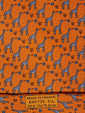 605725 Hermès tie orange Whimsical basket giraffs 605725 PA