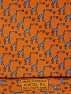 605725 Hermès tie orange Whimsical basket giraffs 605725 PA