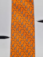 605725 Hermès tie orange Whimsical basket giraffs 605725 PA