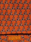 Hermès silk tie orange Jockey on lama equestrian 605726 PA