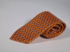 Hermès silk tie orange fish pattern Hermès 605748 HA tie orange