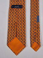 Hermès silk tie orange fish pattern Hermès 605748 HA tie orange