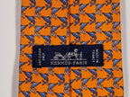 Hermès silk tie orange fish pattern Hermès 605748 HA tie orange
