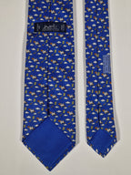 Hermès silk tie blue bird and kite whimsical pattern 605749 HA