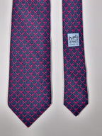 605781 Hermès tie blue H pattern 605781 HA
