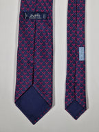605781 Hermès tie blue H pattern 605781 HA