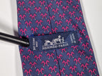 605781 Hermès tie blue H pattern 605781 HA