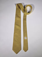 Hermès silk tie yellow H pattern 605806 IA