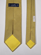 Hermès silk tie yellow H pattern 605806 IA