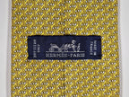 Hermès silk tie yellow H pattern 605806 IA