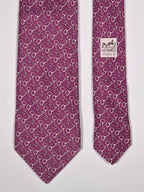 605876 Hermès tie purple equestrian pattern 605876 SA