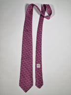 605876 Hermès tie purple equestrian pattern 605876 SA