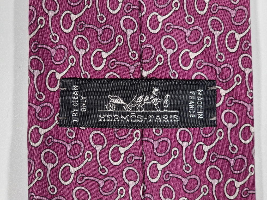 605876 Hermès tie purple equestrian pattern 605876 SA