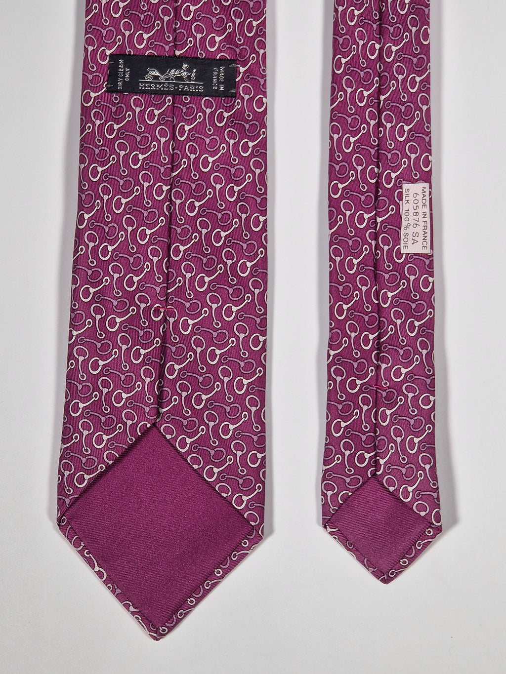605876 Hermès tie purple equestrian pattern 605876 SA