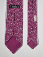 605876 Hermès tie purple equestrian pattern 605876 SA