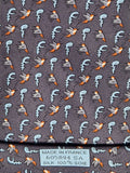 Hermés grey silk tie with bird and plant 605894 SA