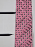 Hermès Whimsical pink silk tie, bird and plant 605894 SA