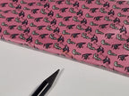 Hermès Whimsical pink silk tie, bird and plant 605894 SA