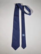 Hermès silk tie blue H pattern 605906 SA