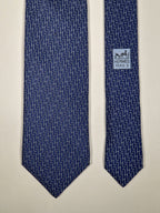 Hermès silk tie blue H pattern 605906 SA