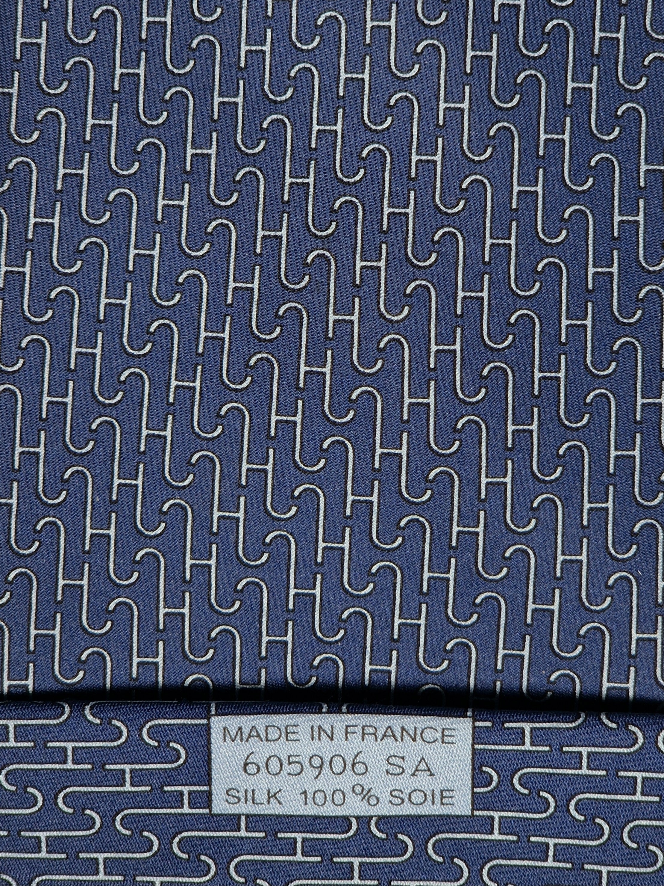Hermès silk tie blue H pattern 605906 SA