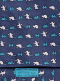 Hermès silk tie blue beaver and H pattern whimsical 605909 SA