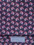 Hermès silk tie blue hobbyhorse equestrian pattern 605941 TA
