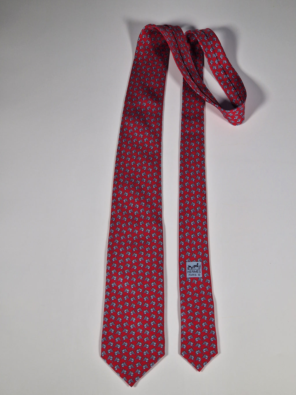 Hermès silk tie red squirrel and hazelnut 625851 IA