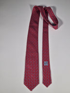 Hermès silk tie red squirrel and hazelnut 625851 IA
