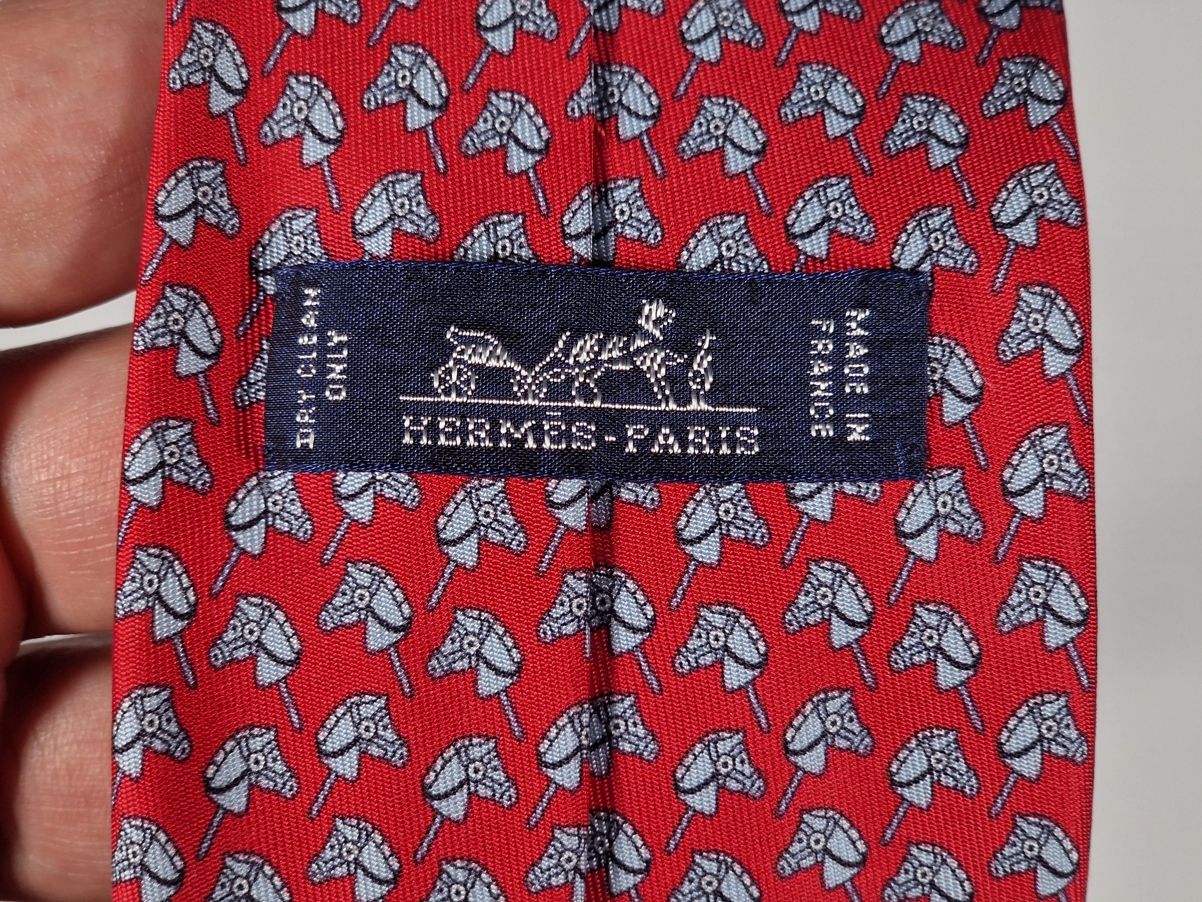 Hermès silk tie red squirrel and hazelnut 625851 IA