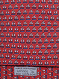 605951 Hermès silk tie red whimsical sailing boats 605951 TA