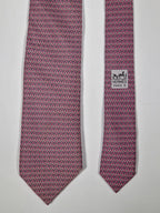 Hermès silk tie pink H pattern 605983 TA