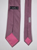Hermès silk tie pink H pattern 605983 TA