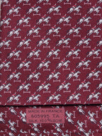 Hermés silk tie maroon equestrian pattern 605995 TA with box