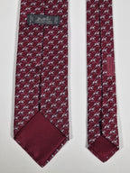 Hermés silk tie maroon equestrian pattern 605995 TA with box