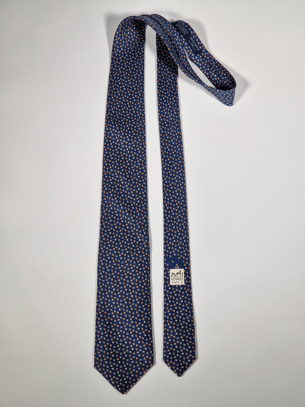 606047 Hermès tie blue marbles pattern 606047 OA