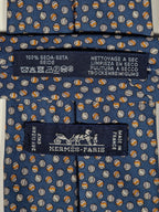 606047 Hermès tie blue marbles pattern 606047 OA