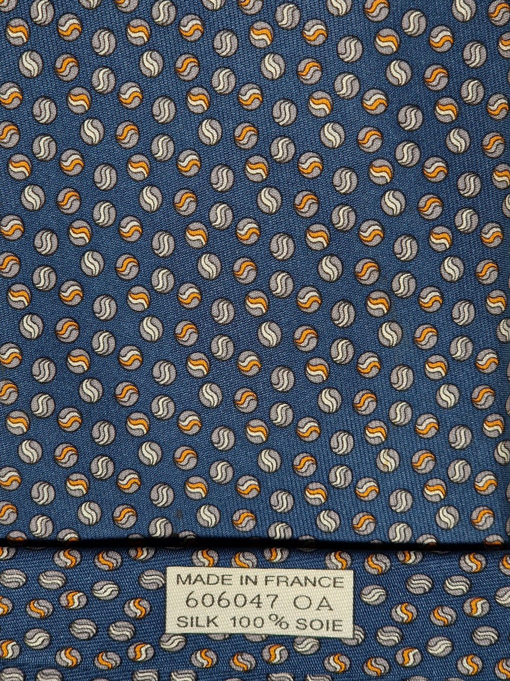 606047 Hermès tie blue marbles pattern 606047 OA