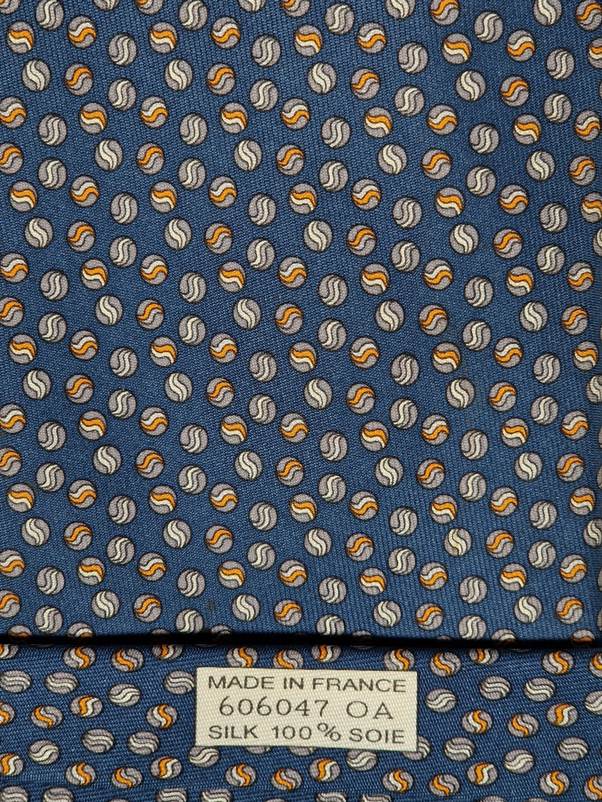 606047 Hermès tie blue marbles pattern 606047 OA