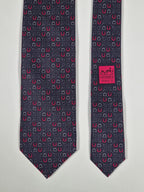 Hermès silk tie grey equestrian pattern 606053 OA