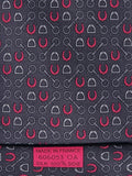 Hermès silk tie grey equestrian pattern 606053 OA