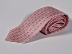 Hermès silk tie pink dog and collar 606216 MA