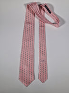 Hermès silk tie pink dog and collar 606216 MA