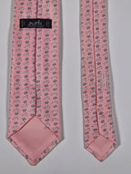 Hermès silk tie pink dog and collar 606216 MA