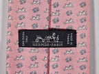 Hermès silk tie pink dog and collar 606216 MA