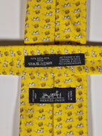 606216 Hermès tie yellow dog and collor 606216 MA with box