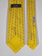 606216 Hermès tie yellow dog and collor 606216 MA with box