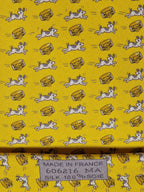 606216 Hermès tie yellow dog and collor 606216 MA with box